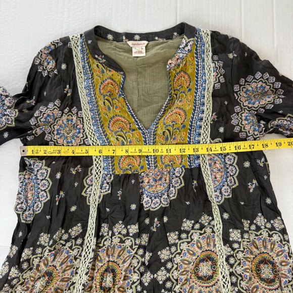 Sundance Carina Blouse Top Paisley Floral Print Long Sleeve Boho Chic Women's XS - Picture 8 of 9